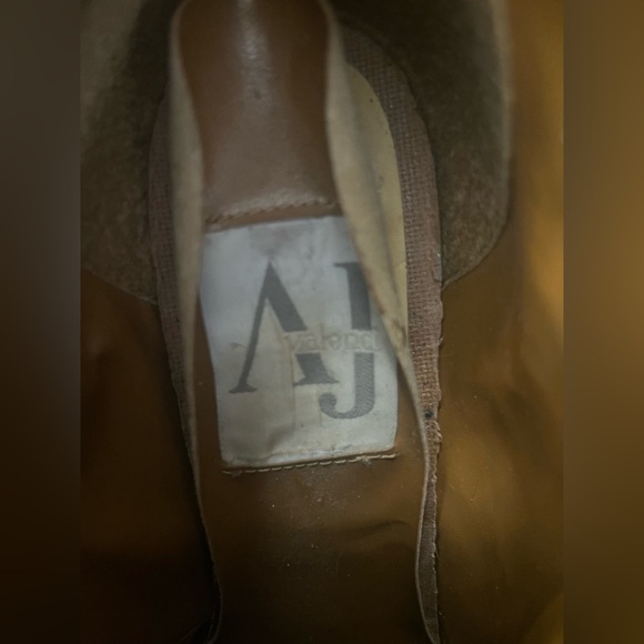 Leopard cheetah brown black suede leather zipper ankle heel booties vintage - Picture 7 of 7